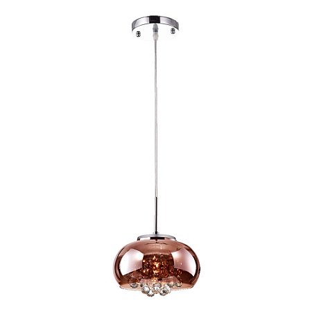 Lustre Pendente Soho Kalha Cristal K9 22cm Cobre