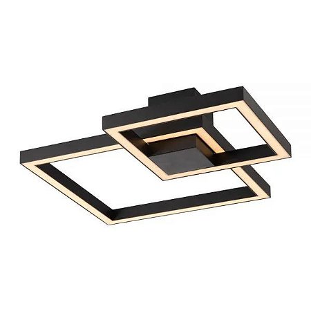 Plafon Fit  LED 58,8W 3000K Bivolt – 535 x 535 x 132mm Preto