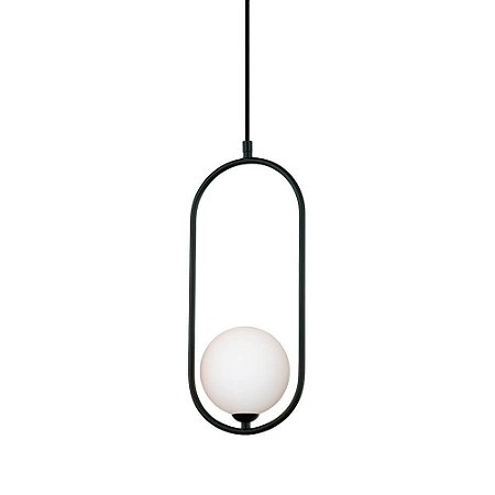 Pendente Cadre Vidro Branco / Preto - Casual Light