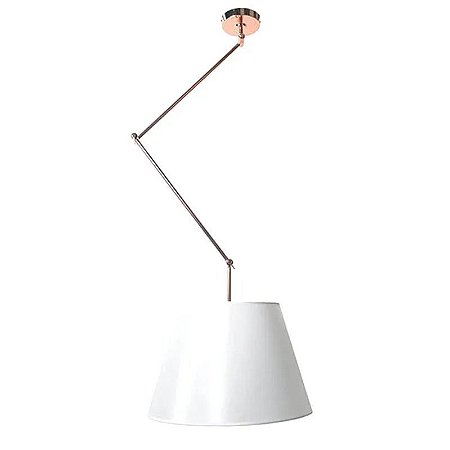 Pendente Articulável Dome Branco/ Cobre PD947CO Studioluce