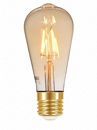 Lampada LED Filamento Vintage ST64 4w Ambar E27 Bivolt