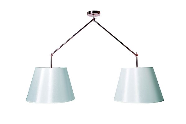 Pendente Articulável Dome Duplo Branco/ Cobre - Casual Light