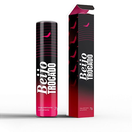 Beijo Trocado 7g Gloss Eletrizante com Pimenta Bala Líquida Comestível Roll-On Pepper Blend