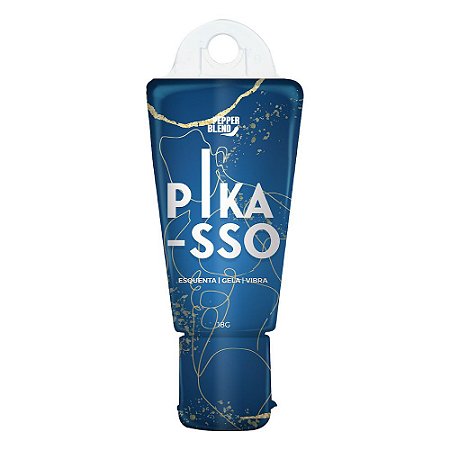 Pikasso 18g Gel Excitante Comestível Esquenta, Gela e Vibra Masculino Pepper Blend