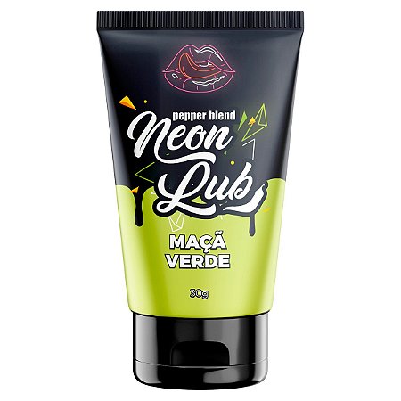Neon Lub Maçã Verde 30g Gel Comestível Brilha na Luz Negra Pepper Blend