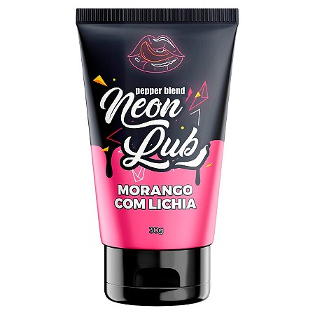 Neon Lub Morango com Lichia 30g Gel Comestível Brilha na Luz Negra Pepper Blend (VAL. 11/25)
