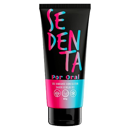Sedenta Por Oral Cereja Ice Gel Vibrante Comestível com Glitter 50g Pepper Blend