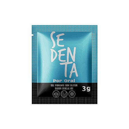 Sachê Sedenta Por Oral Cereja Ice 3g Gel Vibrante Comestível com Glitter Pepper Blend