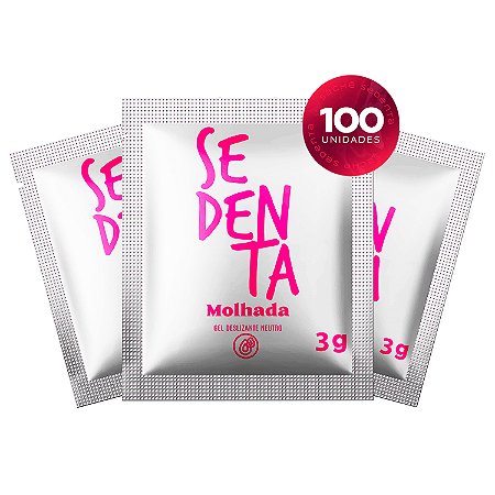 Kit 100 Sachês Sedenta Molhada 3g Gel Deslizante Neutro Pepper Blend