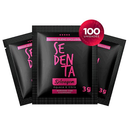 Kit 100 Sachês Sedenta Por Selvagem 3g Facilitador de Orgasmo Pepper Blend