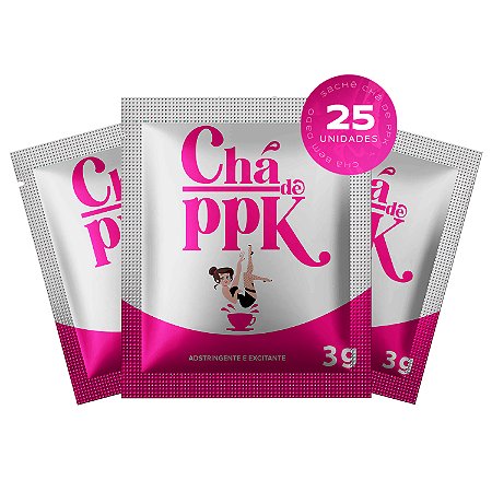 Kit 25 Sachê Chá de PPK Gel Super Adstringente Excitante e Comestível 3g Pepper Blend