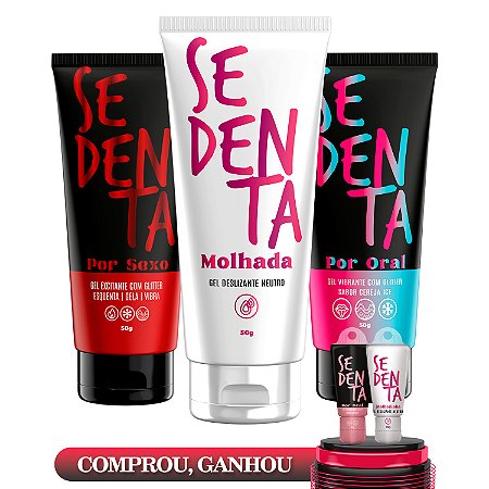 Trio Sedenta Mais Vendidos - Molhada 50g, Sexo 50g, Oral Cereja Ice 50g - Pepper Bend
