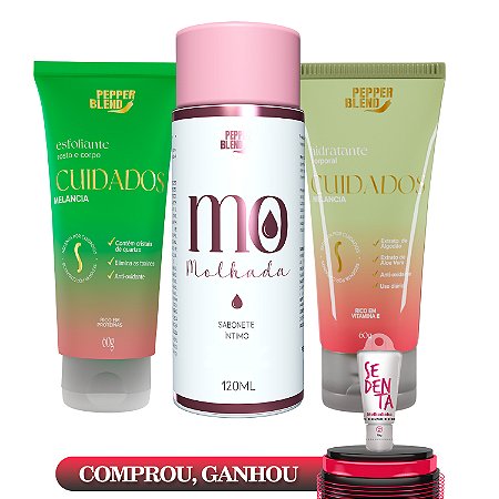 Trio Cuidados - Sabonete Feminino, Esfoliante, Hidratante - Pepper Blend