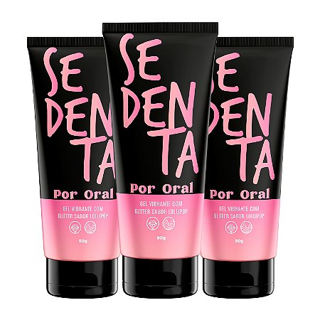 Kit Sedenta Por Oral Lollipop 50g Gel Vibrante Comestível com Glitter Pepper Blend