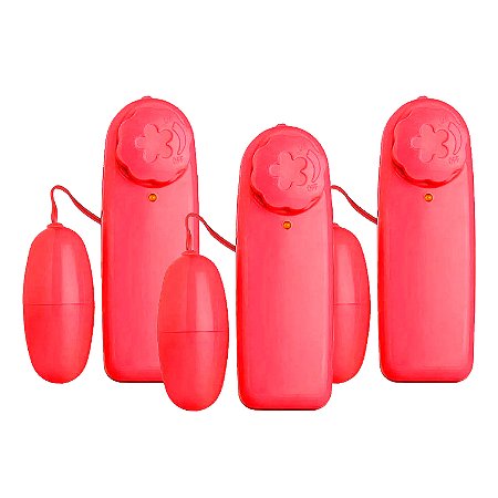 Kit Vibrador Bullet Multi Velocidades Estimulador de Clitóris Vermelho - Sexy Import