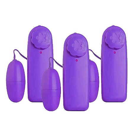 Kit Vibrador Bullet Multi Velocidades Estimulador de Clitóris Roxo - Sexy Import