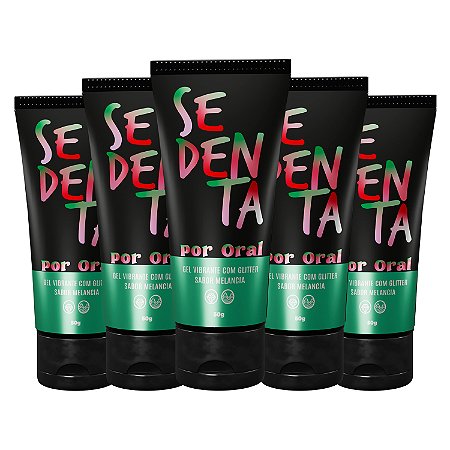 Kit Sedenta Por Oral Melancia Gel Vibrante Comestível com Glitter 50g Pepper Blend