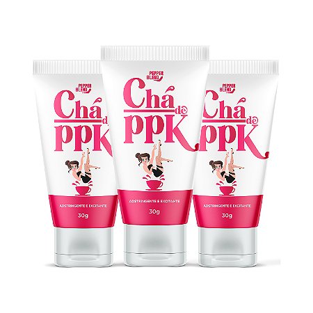 Kit Chá de PPK Gel Super Adstringente Excitante e Comestível 30g Pepper Blend