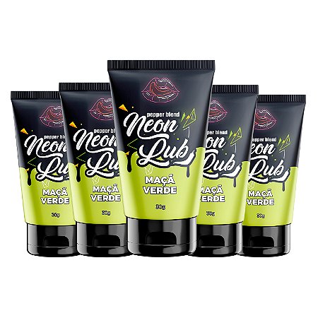 Kit Neon Lub Maçã Verde 30g Gel Comestível Brilha na Luz Negra Pepper Blend