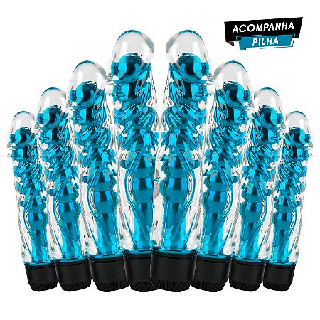 Kit Vibrador Personal Azul com Capa Texturizada - Importado