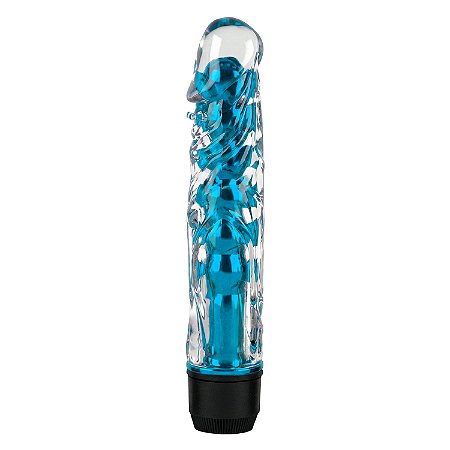 Vibrador Personal Azul com Capa Texturizada Auxilia no Pompoarismo - Importado