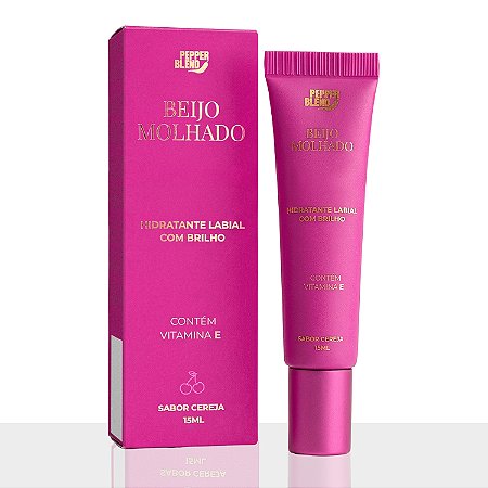 Beijo Molhado Hidratante Labial com Brilho Sabor Cereja 15ml Pepper Blend