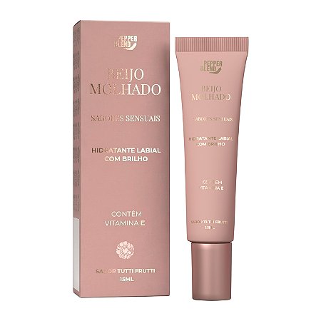 Beijo Molhado Hidratante Labial com Brilho Sabor Tutti Frutti 15ml Pepper Blend