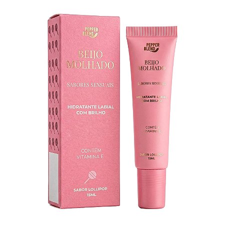 Beijo Molhado Hidratante Labial com Brilho Sabor Lollipop 15ml Pepper Blend