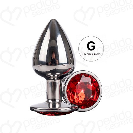 Plug Anal Tamanho G Avançado Inox Pedra Joia Excita Estimula Dilata - Sexy Import
