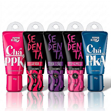 Kit 5 Produtos Sex Shop Gel Lubrificante Excitante Forte Adstringente Engrossa Gela Retarda