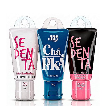 Kit 3 Produtos SexShop Gel Masculino Engrossa Retarda Gela Sedenta Lubrificante Oral Vibrador Líquido 18g - Pepper Blend