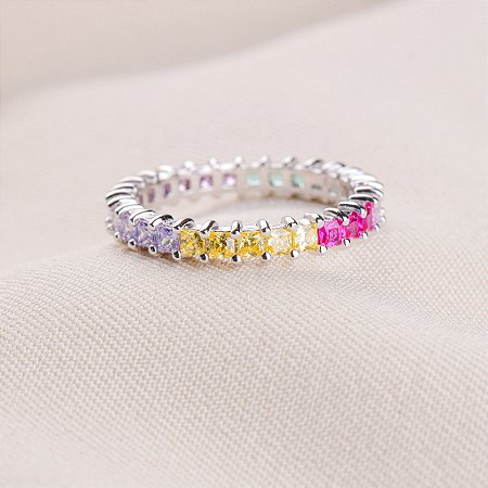 ALIANÇA CRAVEJADA CANDY COLORS