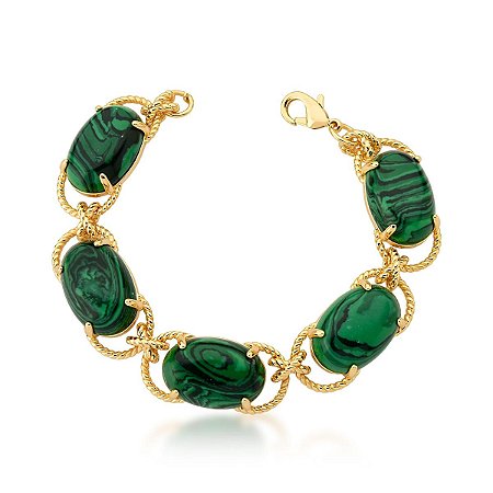 PULSEIRA CORDA NAUTICA MALAQUITA OVAL