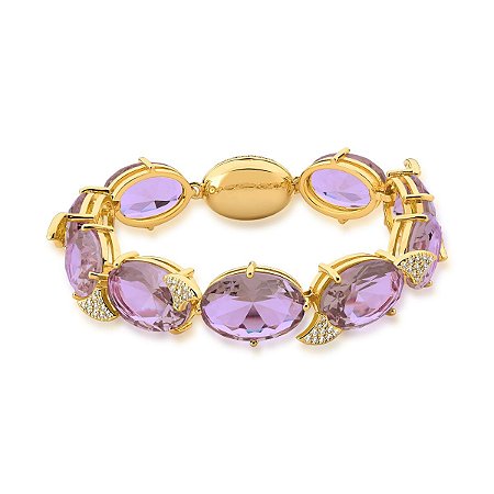 PULSEIRA CRISTAIS AMETISTA FECHO IMA OVAL