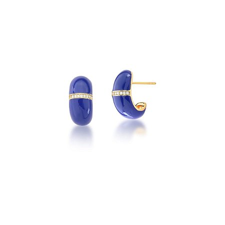 MEIA ARGOLA ESMALTADO AZUL