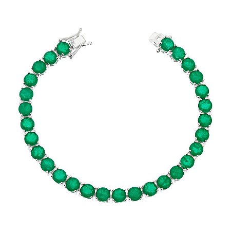 PULSEIRA RIVIERA ZIRCONIAS ESMERALDA REDONDAS 5MM