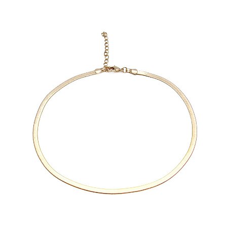 COLAR MALHA CHAPADA  BANHADO A OURO 35CM