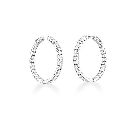 ARGOLA COM ZIRCÔNIAS BRANCAS BANHADA A RÓDIO 35MM SJ