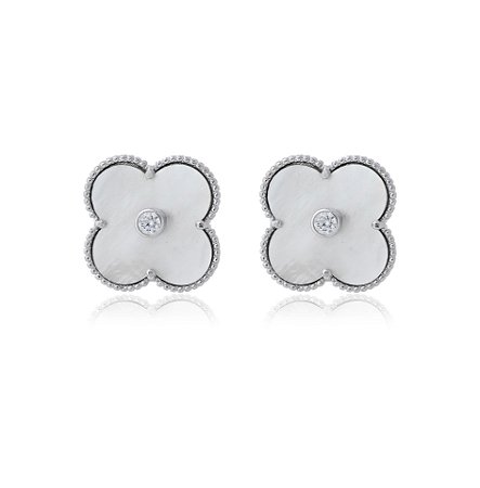 BRINCO TREVO MADREPÉROLA COM ZIRCONIA