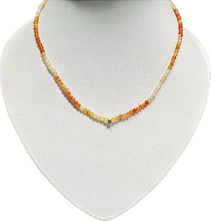 CHOKER DELICADA CORNALINA E AMAZONITA SJ