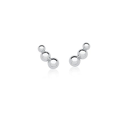 BRINCO EAR CUFF ESFERAS LISAS BANHADO A RÓDIO SM