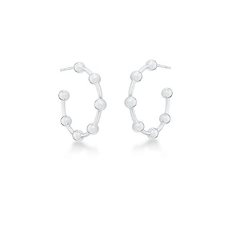 MEIA ARGOLA COM ESFERAS LISAS BANHADA A RODIO SM