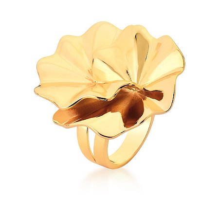 ANEL WAVE BANHADO A OURO SM