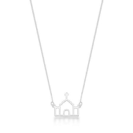COLAR COM PINGENTE DE IGREJA VAZADO PP