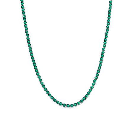 COLAR RIVIERA 4 GARRAS 3MM ESMERALDA 42CM PP
