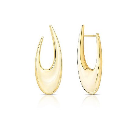 BRINCO OVAL VAZADO OURO SM