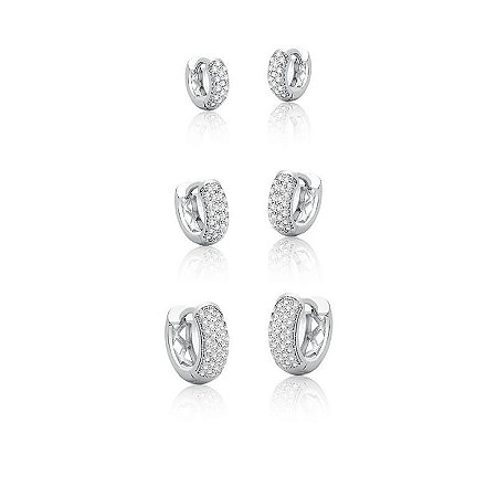 BRINCO TRIO ARGOLAS CRAVEJADAS BAN. RODIO SM