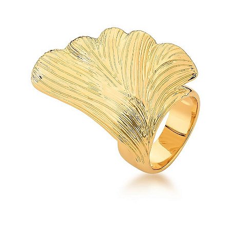 ANEL PÉTALA DE FLOR BAN. A OURO SM