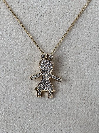 PINGENTE MENINA OURO