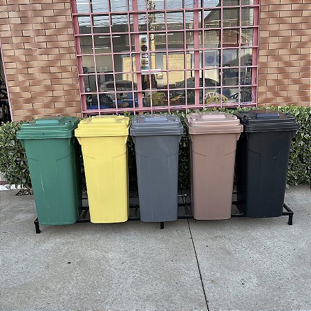 Conjunto de Lixeiras Plásticas Coleta Seletiva 120L com Rodas